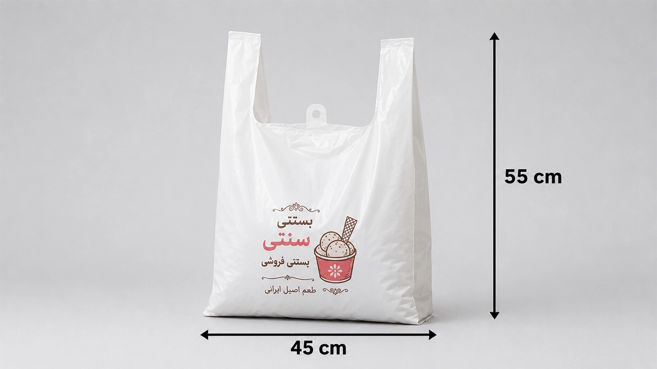 نایلون دسته رکابی 55 * 45 - چاپ ماشینی
